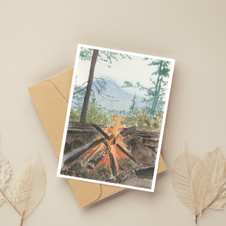 Campfire Greeting Card 5x7, Father's Day