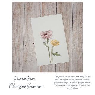 Custom Watercolor Birth Month Floral Bouquet, Hand-Painted Original Watercolor Art Personalized