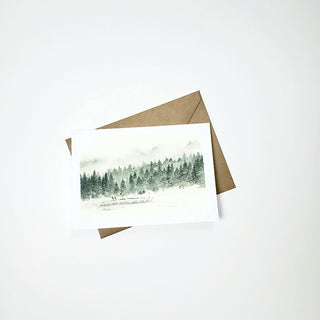 Holiday Cards: Misty Pine Tree Landscape