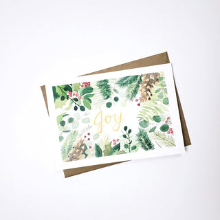 Holiday Cards: Joy Green Foliage