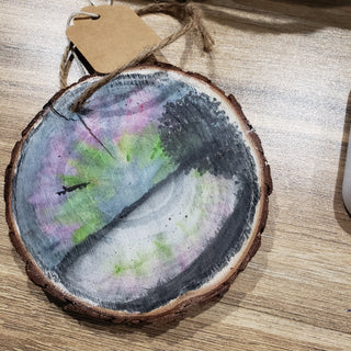 Hand-Painted Wood slice ornaments