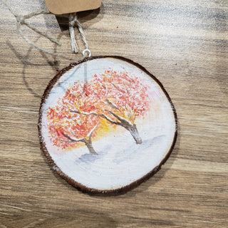 Hand-Painted Wood slice ornaments