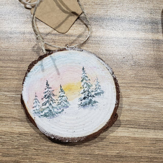 Hand-Painted Wood slice ornaments