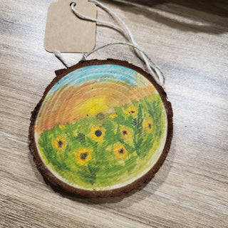 Hand-Painted Wood slice ornaments