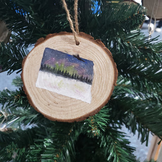 Hand-Painted Wood slice ornaments