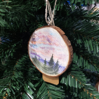 Hand-Painted Wood slice ornaments