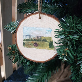 Hand-Painted Wood slice ornaments