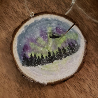 Hand-Painted Wood slice ornaments