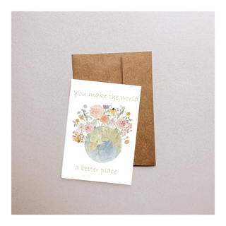 Earth and Florals Watercolor Print Greeting Card