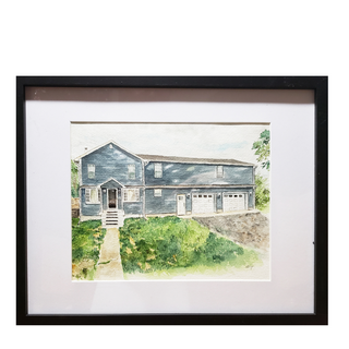 Custom, Hand painted Watercolor House Portrait