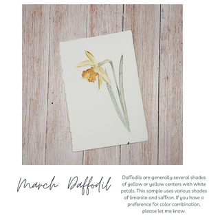 Custom Watercolor Birth Month Floral Bouquet, Hand-Painted Original Watercolor Art Personalized