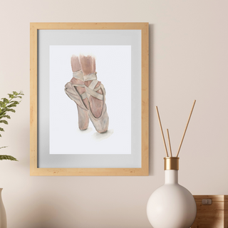 Ballet Slippers en Pointe Giclee Watercolor Print