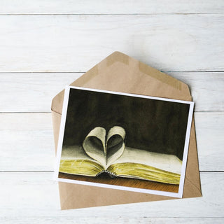 Bible Heart Pages Greeting Card, 5x7, Religious Cards