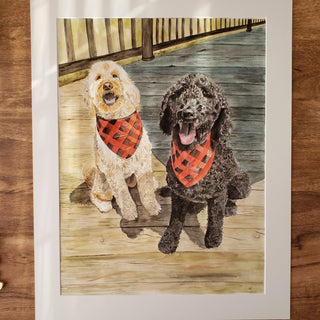 Custom, Hand painted Watercolor Pet Portrait