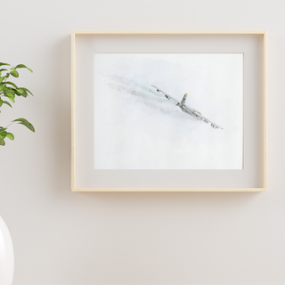 B-52 Airplane in Flight, Distance, 8x10 Watercolor FINE ART PRINT