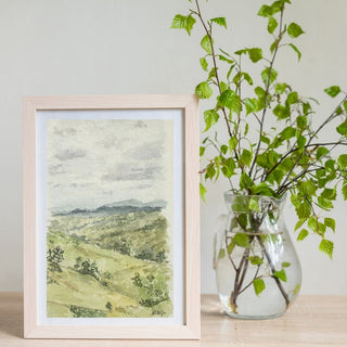 Loose Landscape Watercolor on Textured Paper, Original, Hand-Painted, 4x6