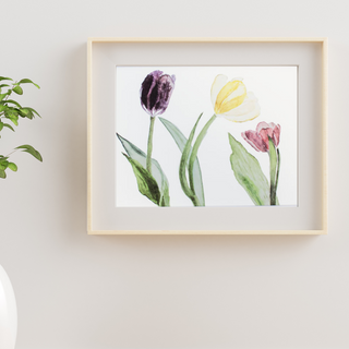 Tulips Giclee Art Print, Spring Floral Fine Art Print, Watercolor Tulips