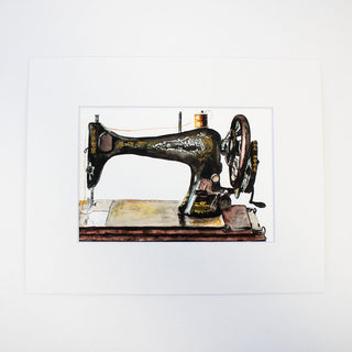 Antique Sewing Machine Watercolor Giclee Art Print