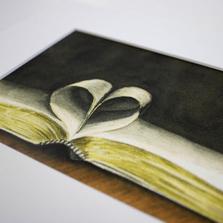 Open Bible Heart Pages Watercolor Art Print