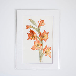 Gladiolas 4x6 Original Watercolor Florals