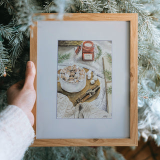 Cozy Holiday Cocoa, Cinnamon, Candles and more Hand-Painted Watercolor Art, 5x7