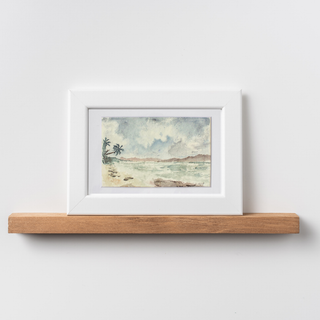 Neutral Moody Beach Landscape 4x6 ORIGINAL Watercolor Art