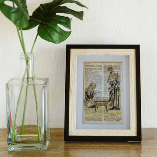 Christmas Nativity on Vintage Dictionary Page, Hand-Painted Watercolor Holiday Art, Christian, 4x6