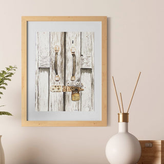 Old Barn Door with Rusted Lock Hand-Painted Original Watercolor, 5x7