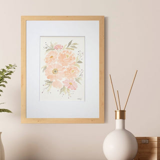 Pink Peonies Hand-Painted Floral Watercolor, 5x7