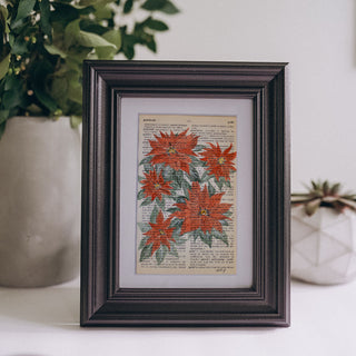 "Poinsettia" Dictionary Watercolor Art Print