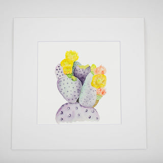 Prickly Pear Cactus with Yellow Blooms Giclee Fine Art Print