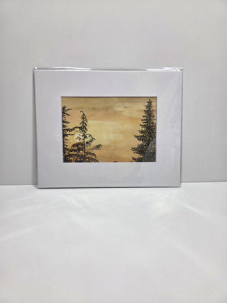 Golden Pines Sunset Art Print