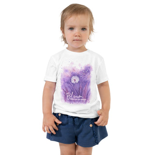 Purple Dandelion "Bloom Where You are Planted" Toddler Short Sleeve Tee