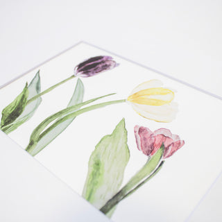 Tulips Giclee Art Print, Spring Floral Fine Art Print, Watercolor Tulips