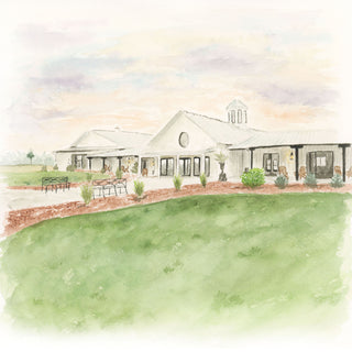 Custom Wedding Venue or Bouquet Watercolor Portrait