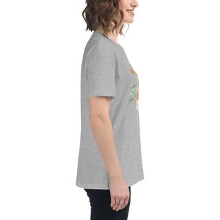 "I am an Artist" Women's Relaxed T-Shirt featuring watercolor florals and paint tube