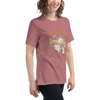 "I am an Artist" Women's Relaxed T-Shirt featuring watercolor florals and paint tube